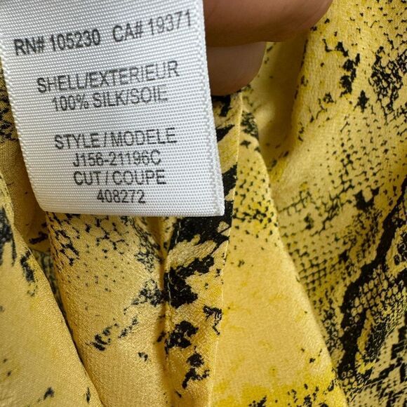 Joie Silk Yellow Snake Print Tank Top Small Racerback - Picture 9 of 9